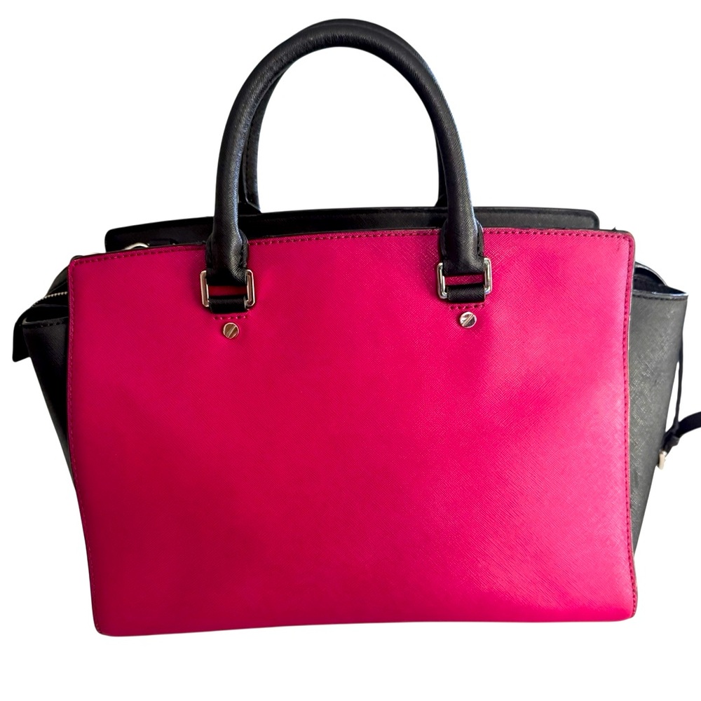 Michael Kors Fuchsia and Black Satchel - Picture 3 of 16